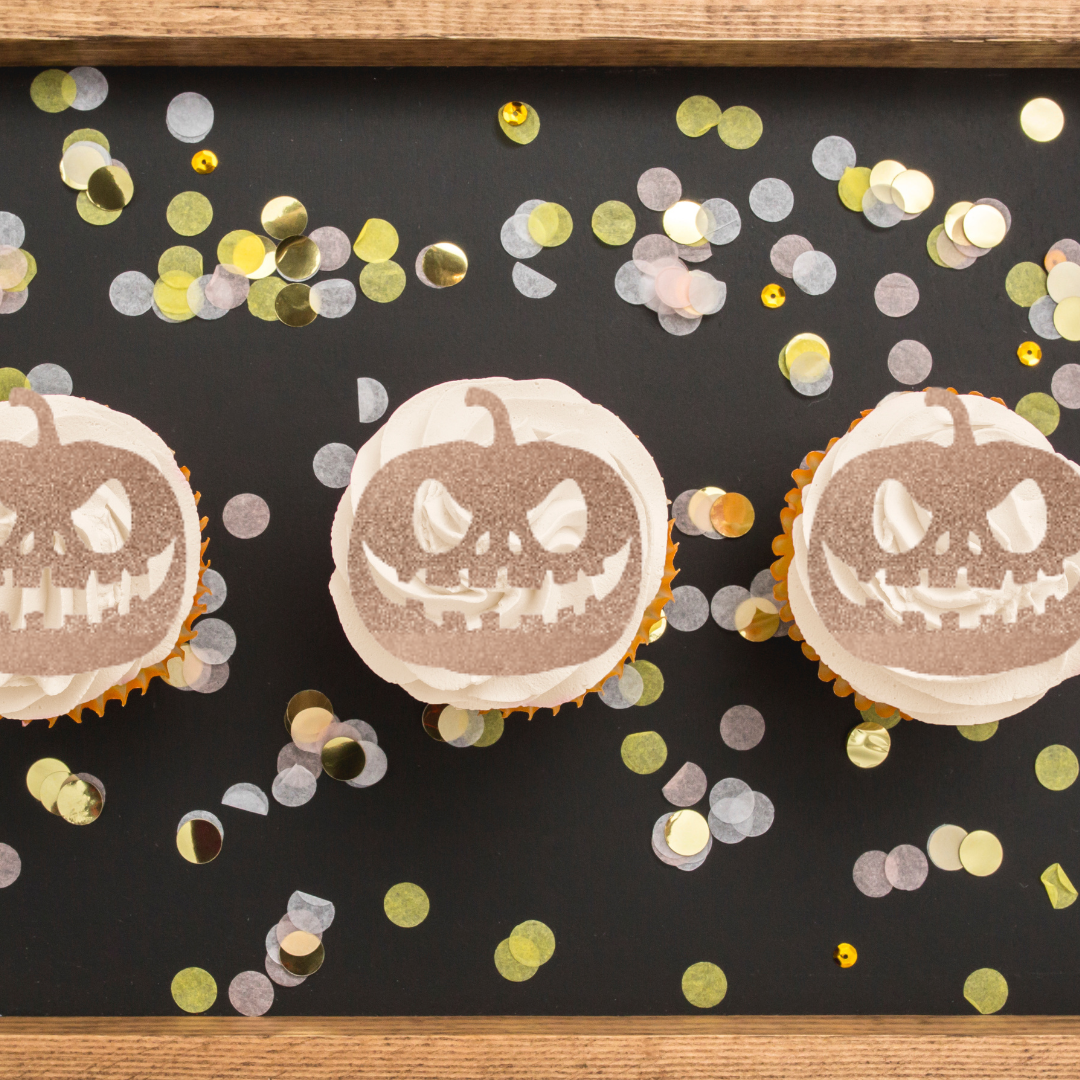 Glitter Pumpkin Cake Topper